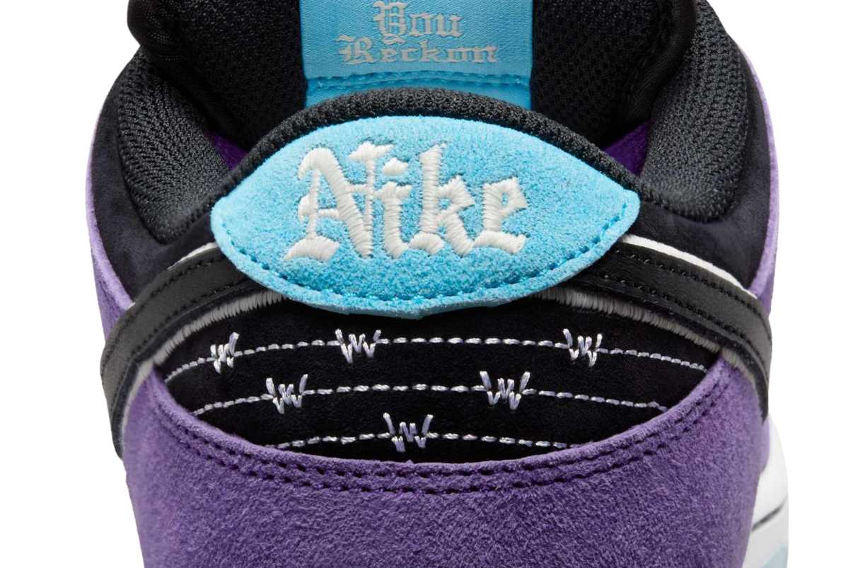 Tênis Nike SB Dunk Low Pro x Hayley Wilson Black and Court Purple Roxo vista superior