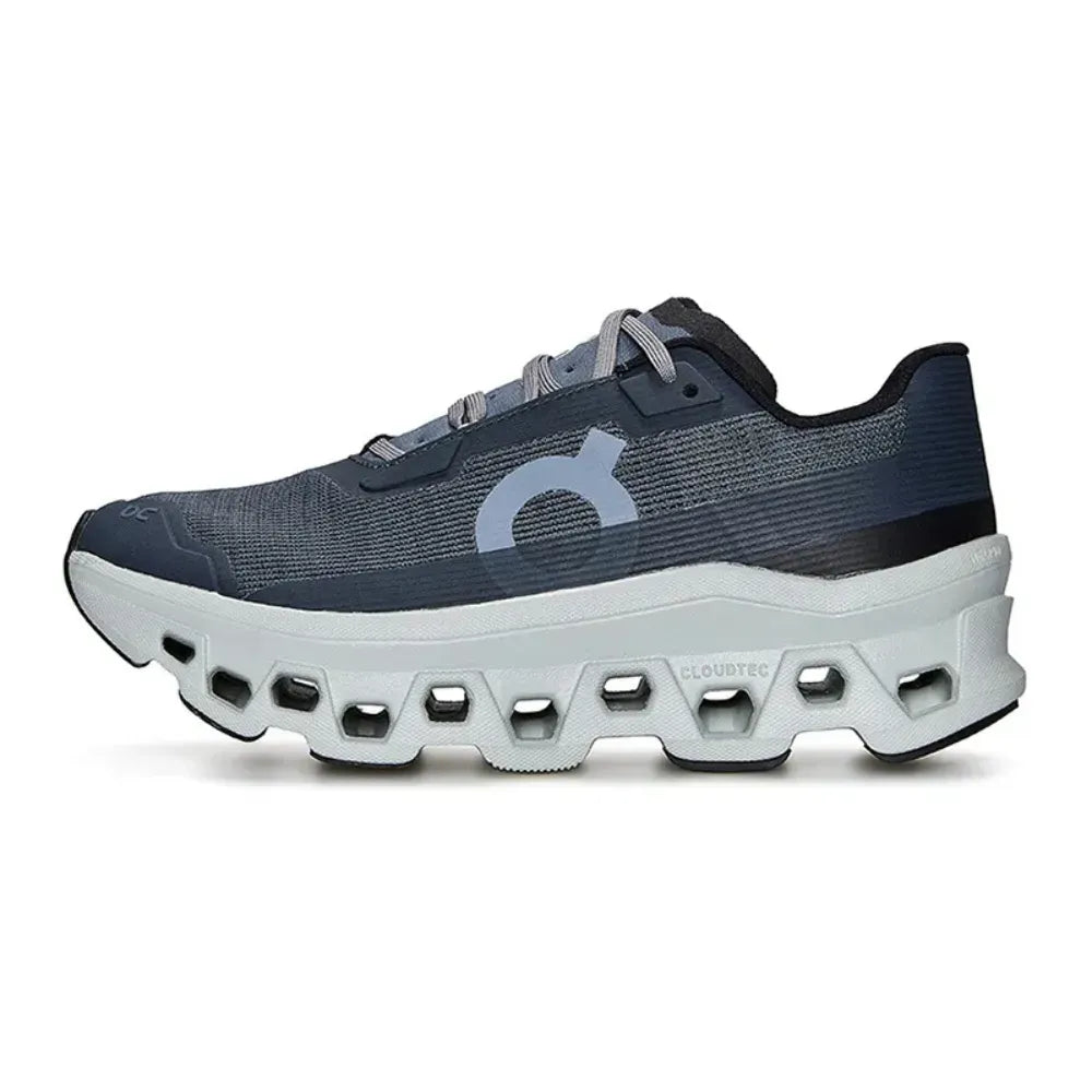 Tênis On Running Cloudmonster Void 1 Blue detalhe lateral