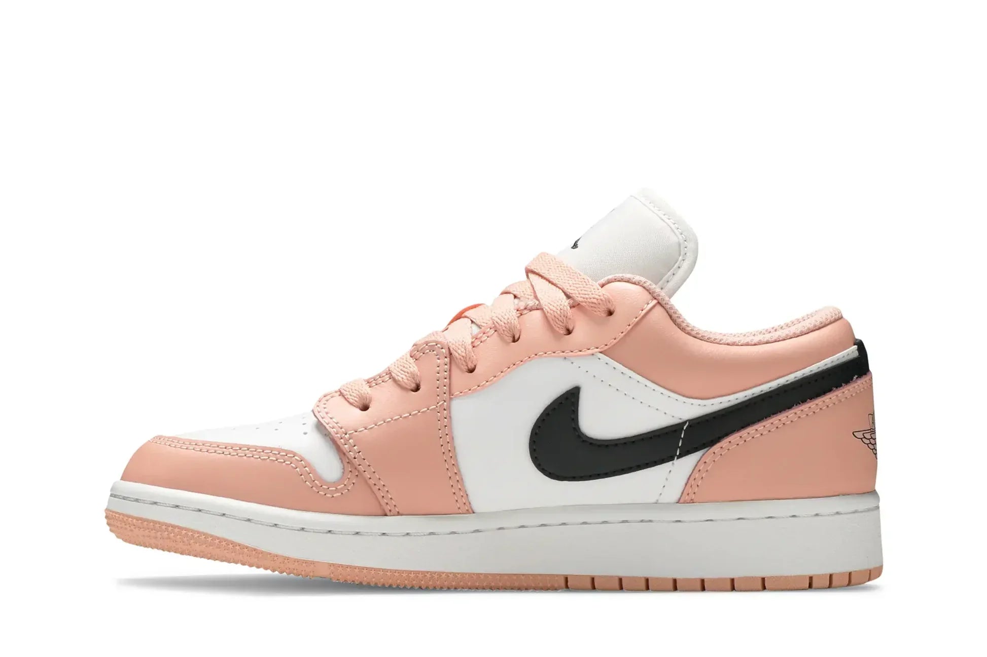 Tênis Air Jordan 1 Low GS Light Arctic Pink Rosa detalhe lateral