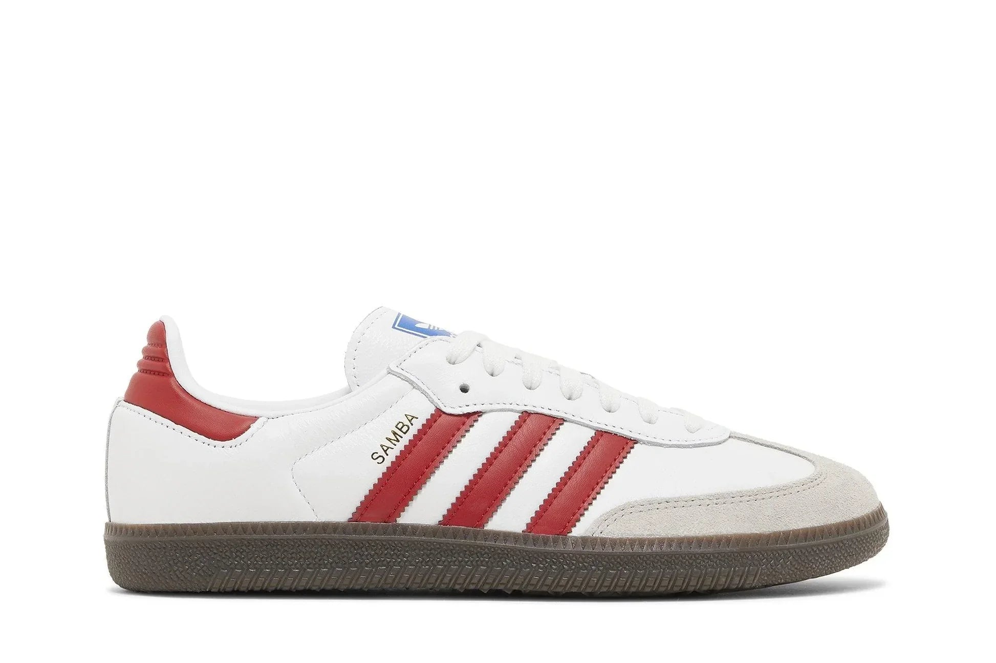 Tênis Adidas Samba OG White Scarlet Branco vista lateral