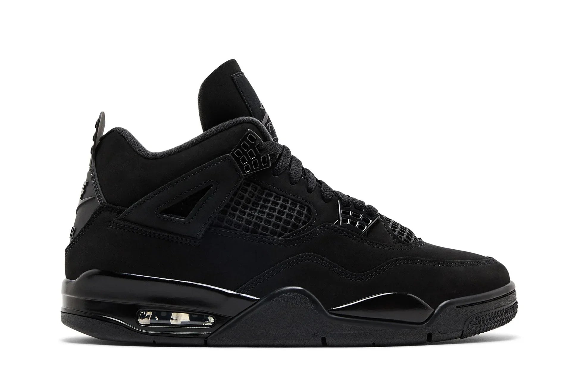Tênis Air Jordan 4 Retro Black Cat Preto vista lateral