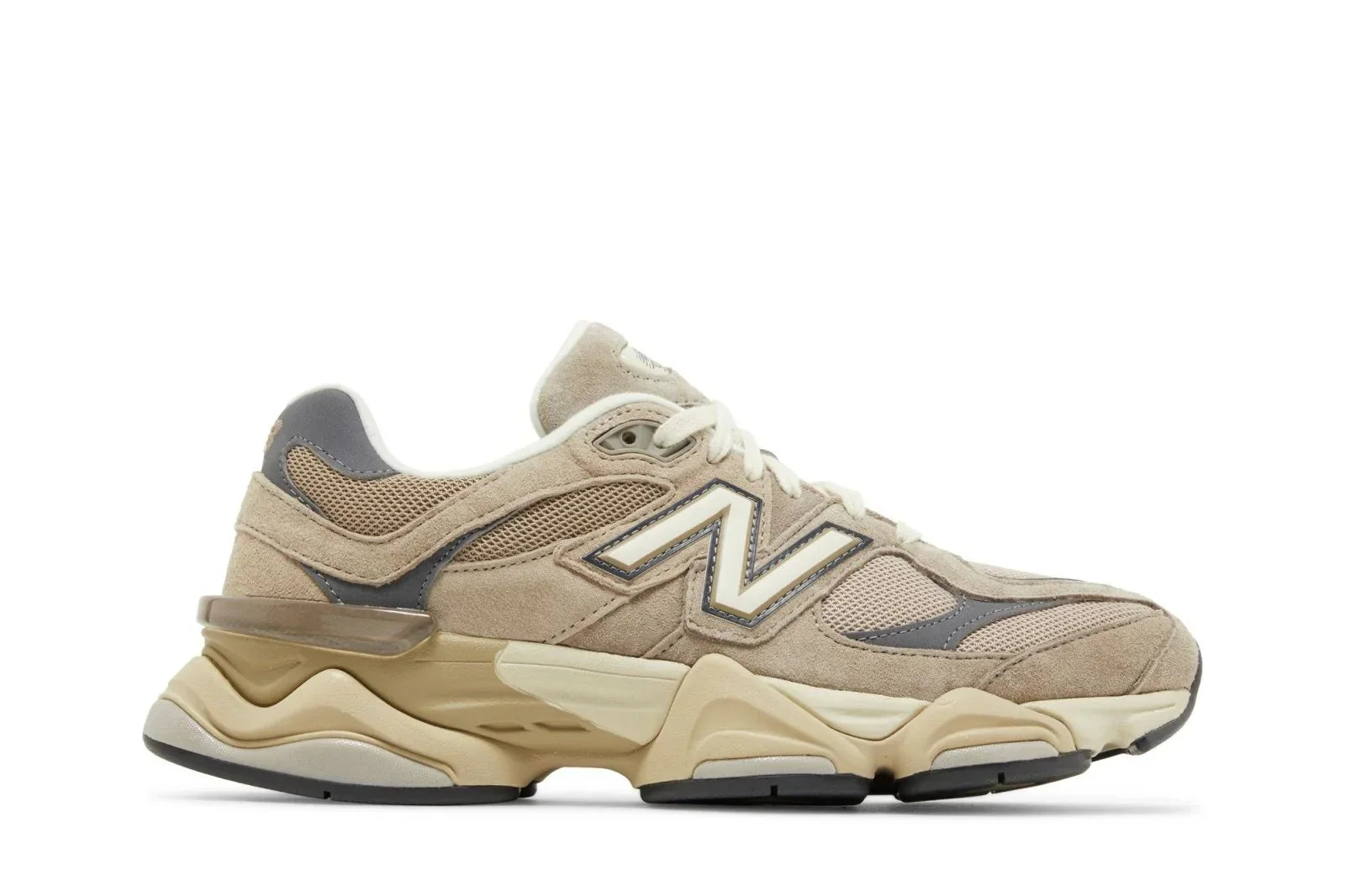 Tênis New Balance 9060 Driftwood Castlerock Marrom vista lateral