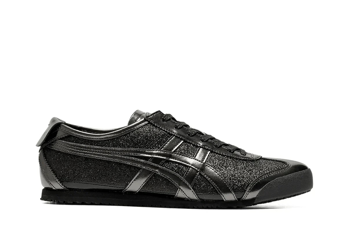 Tênis Onitsuka Tiger Mexico 66 Glitter Pack Black Gunmetal Preto vista lateral