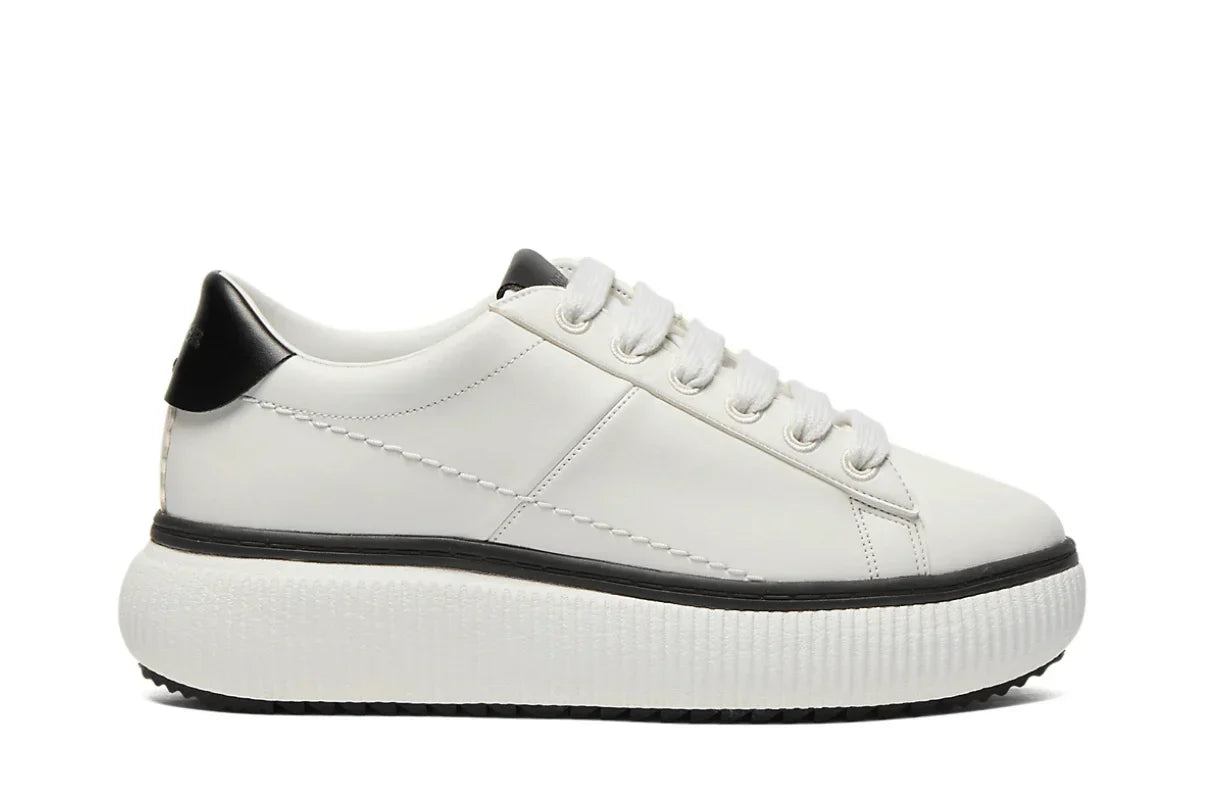 Tênis Onitsuka Tiger Otiger Court White/Black Branco vista lateral