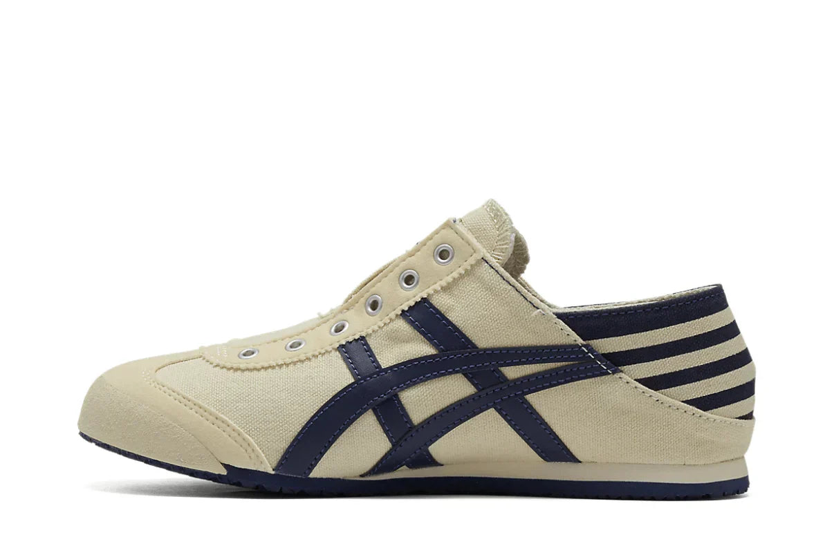 Tênis Onitsuka Tiger Mexico 66 Paraty Natural Navy Bege detalhe do solado