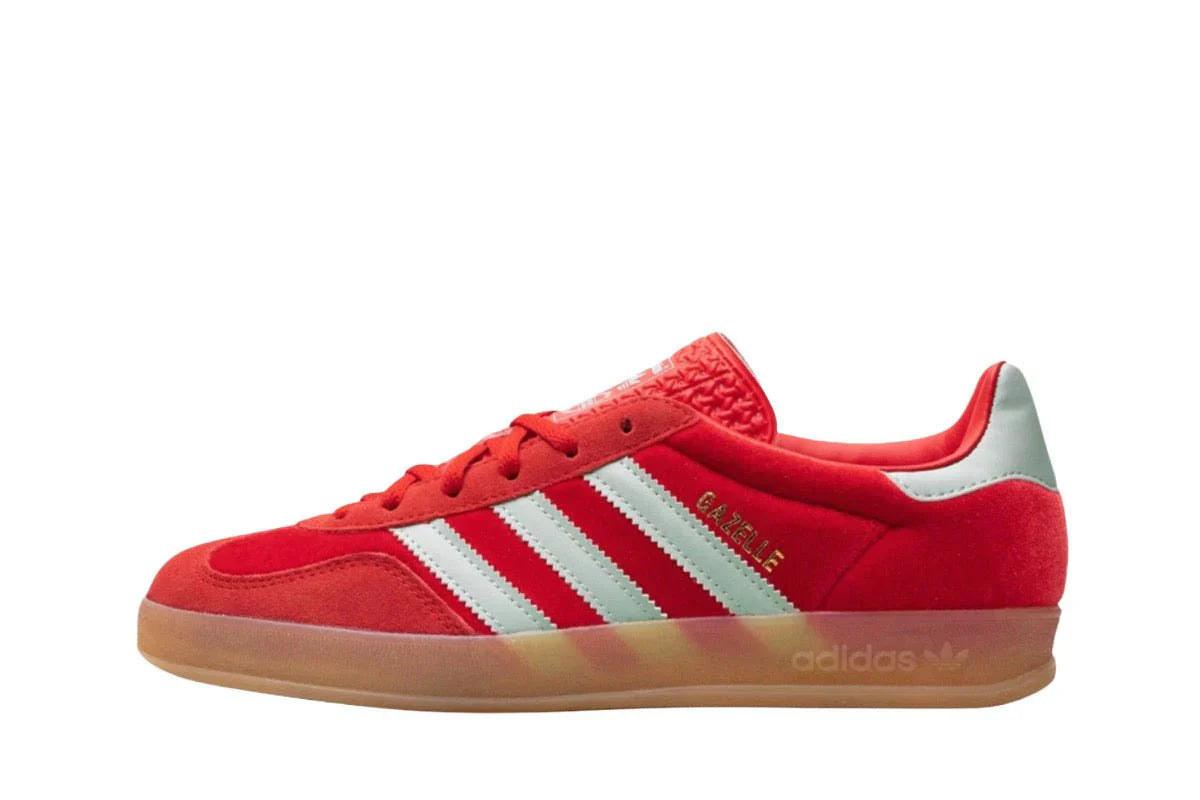 Tênis Adidas Gazelle Indoor Better Scarlet Green Velvet Vermelho detalhe do solado