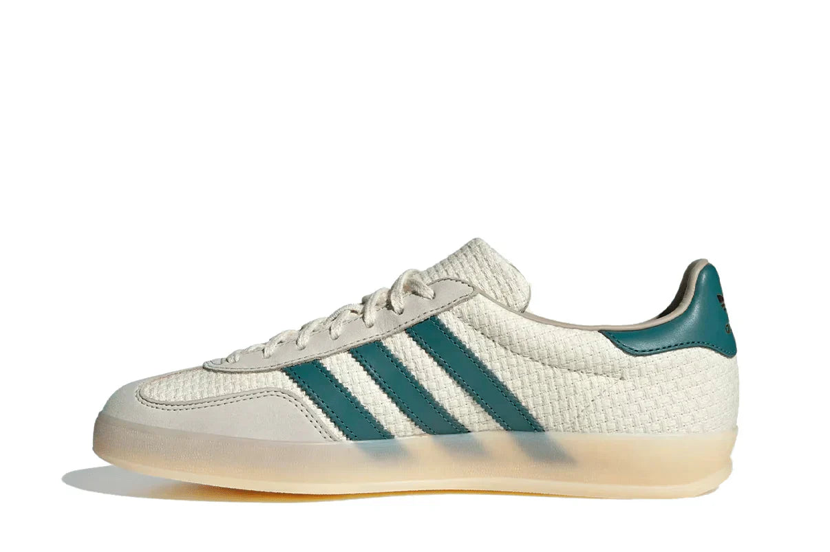 Tênis Adidas Gazelle Indoor Cream White Preloved Teal Branco vista traseira
