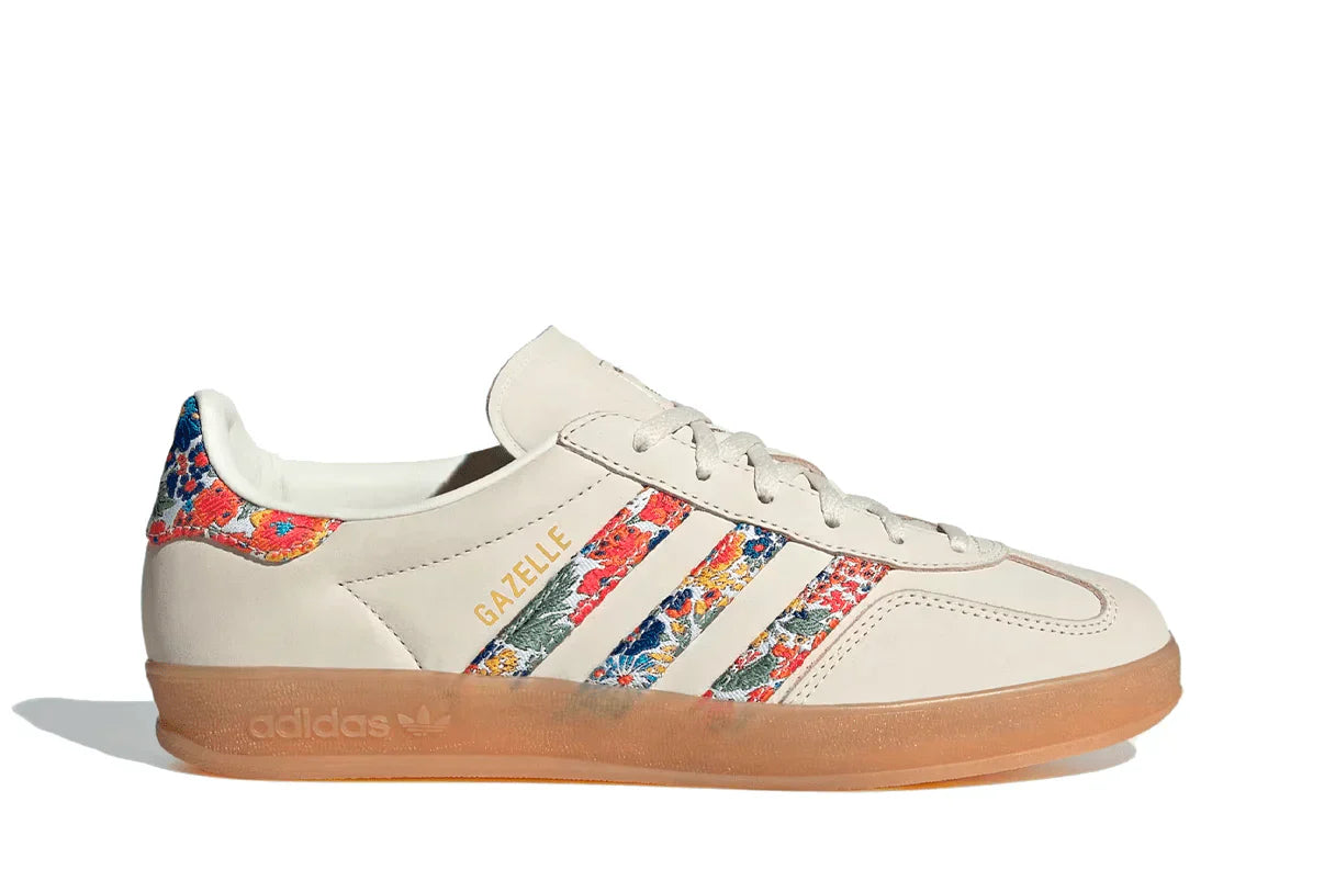 Tênis Adidas Gazelle Indoor Liberty London Floral Embroidery Stripes Multi-Color vista lateral