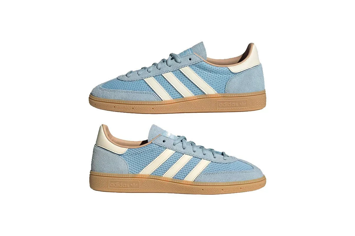Tênis Adidas Handball Spezial Clear Sky White Warm Sandstone Azul detalhe do material