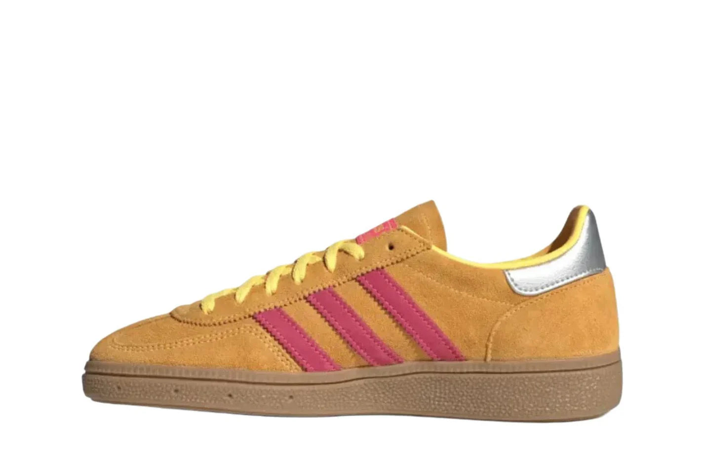 Tênis Adidas Handball Spezial Spark Lucid Pink Amarelo detalhe do solado