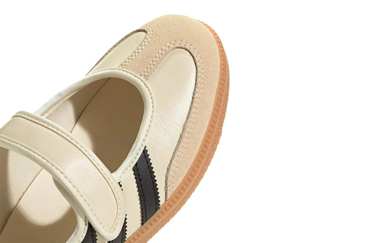Tênis Adidas Samba Jane Cream Black Gum Bege detalhe lateral