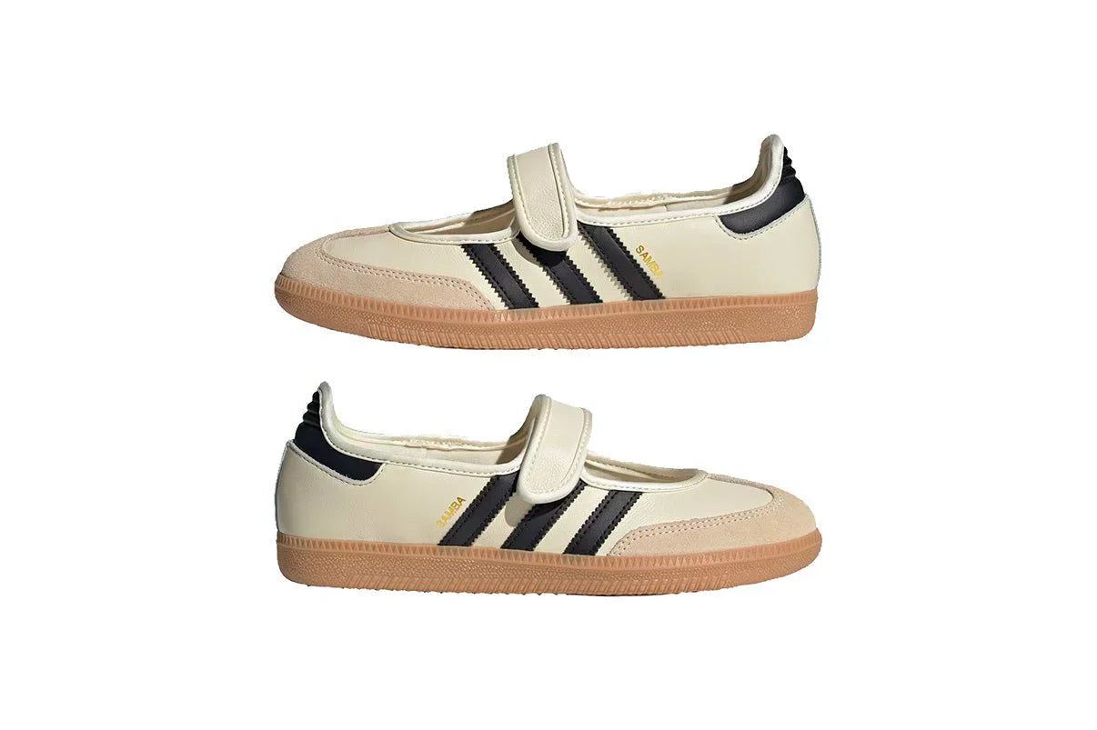 Tênis Adidas Samba Jane Cream Black Gum Bege detalhe interno