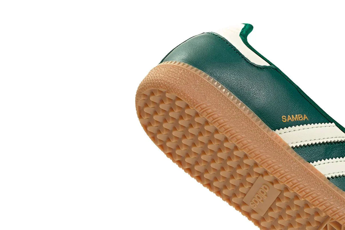 Tênis Adidas Samba Jane Green White Gum Verde detalhe do solado