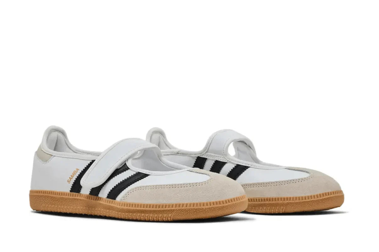 Tênis Adidas Samba Jane White Black Branco detalhe do solado