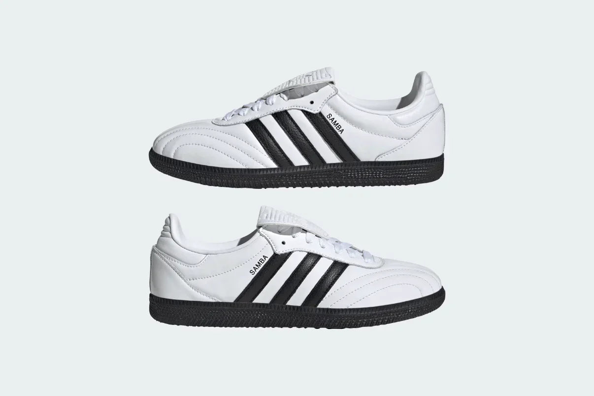 Tênis Adidas Samba LT Cloud White Core Black Black Sole detalhe do material