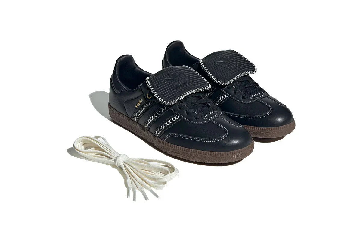 Tênis Adidas Samba LT Core Black / Off White / Gum Preto detalhe lateral