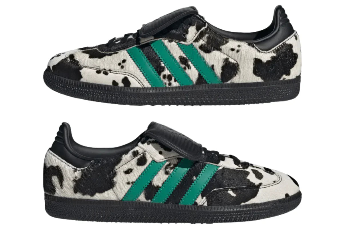 Tênis Adidas Samba LT Cow Print Black White Preto detalhe do material