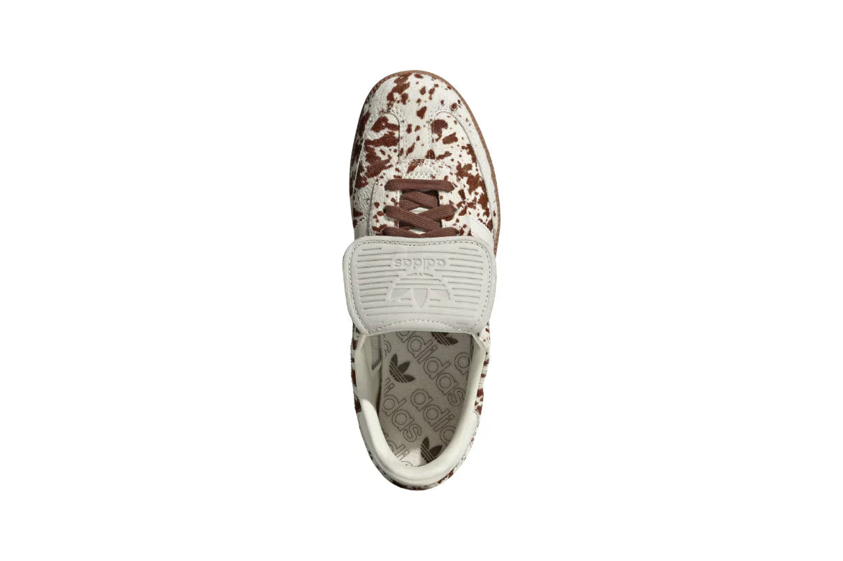 Tênis Adidas Samba LT Cow Print Brown White Marrom detalhe do material