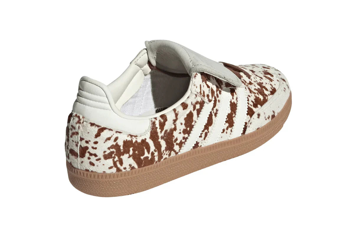 Tênis Adidas Samba LT Cow Print Brown White Marrom detalhe do solado