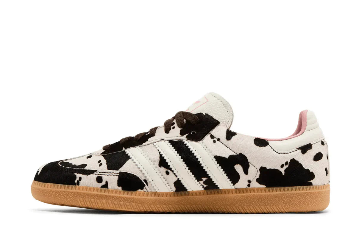 Tênis Adidas Samba OG Cow Print Bege vista traseira