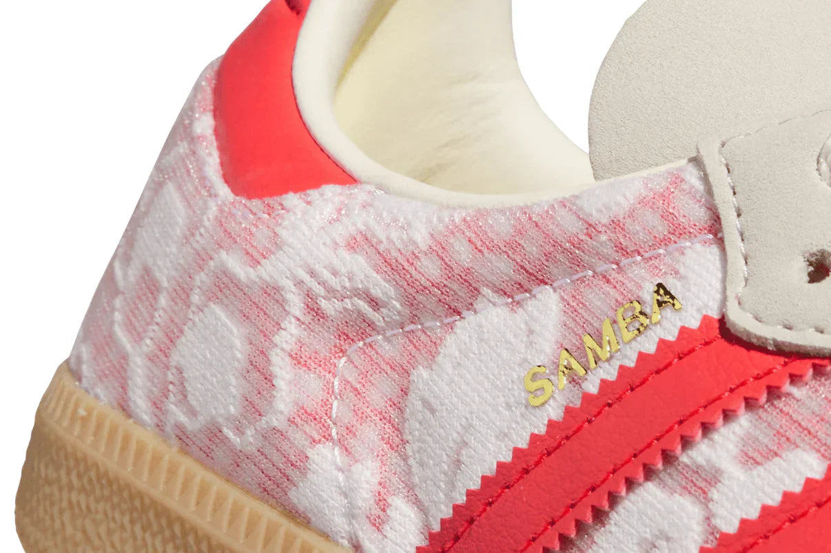 Tênis Adidas Samba OG Liberty London Better Scarlet Branco detalhe interno