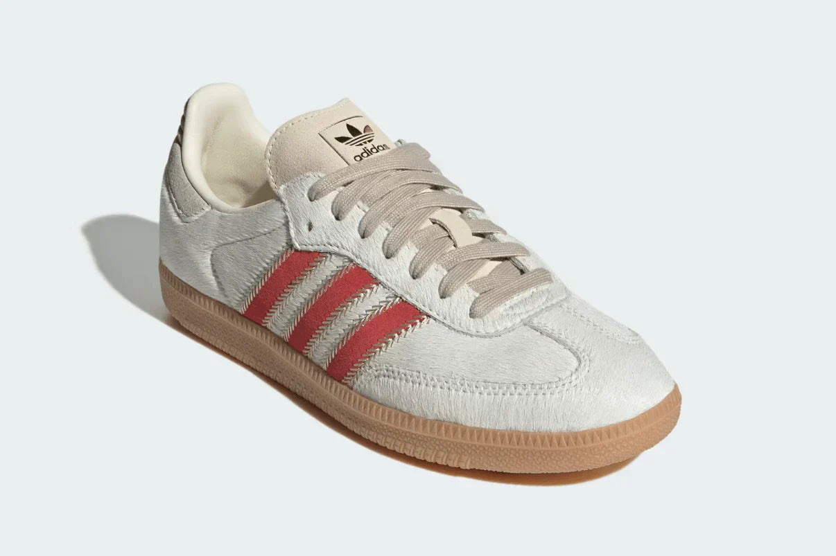 Tênis Adidas Samba OG Pony Hair Wonder Beige Better Scarlet vista superior