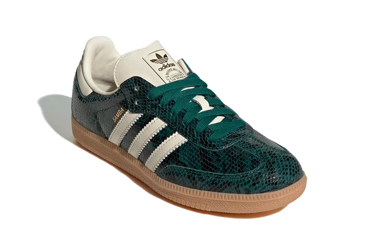 Tênis Adidas Samba OG Snakeskin Collegiate Green Verde vista superior