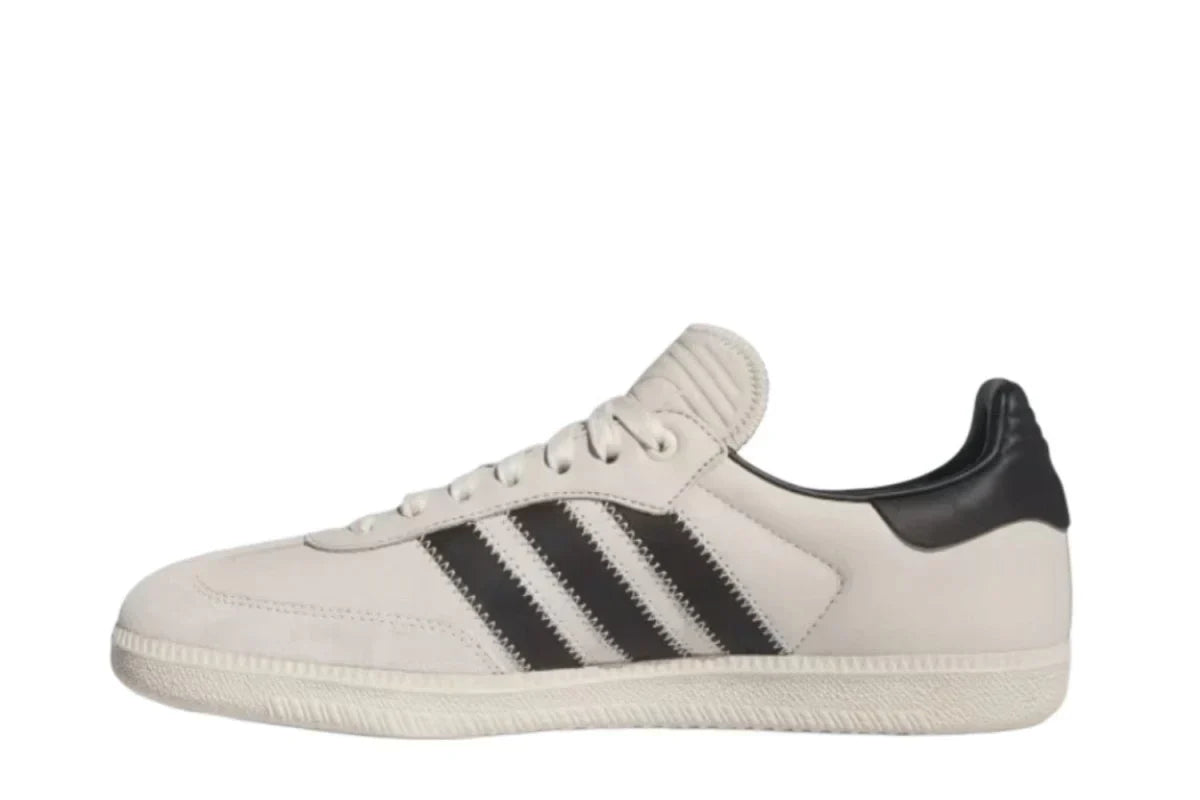 Tênis Adidas Samba x Humanrace Core Black Cinza detalhe do material