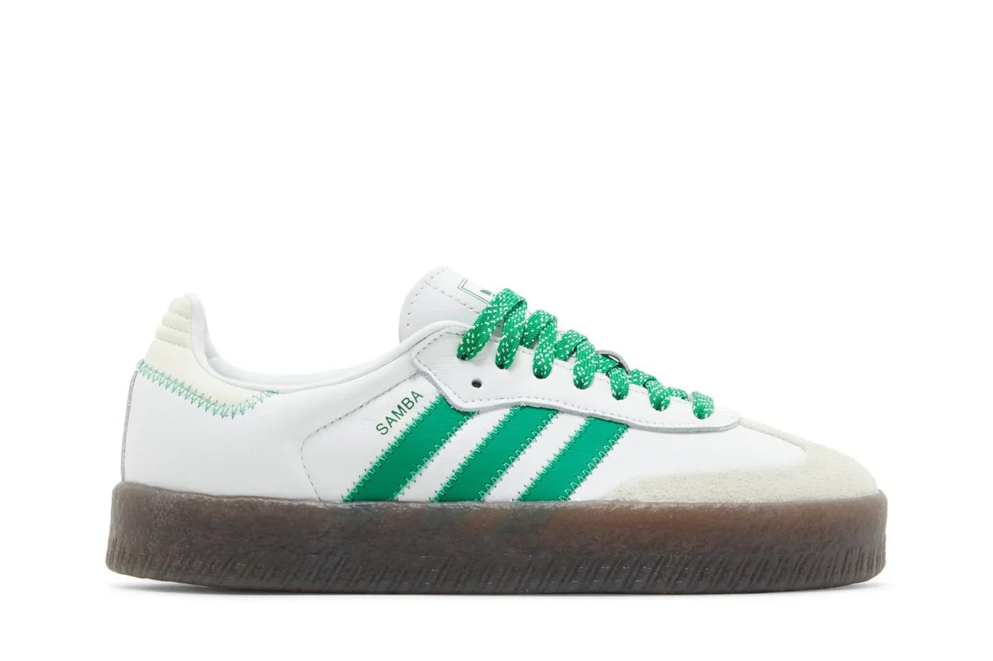 Tênis Adidas Sambae White Green Gum Branco vista lateral