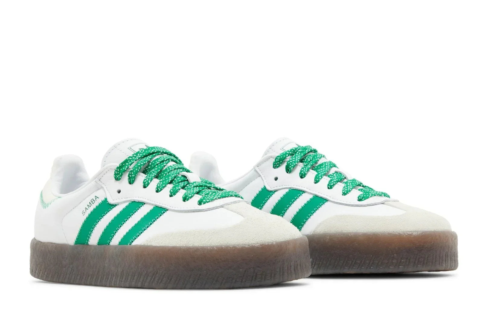Tênis Adidas Sambae White Green Gum Branco vista traseira