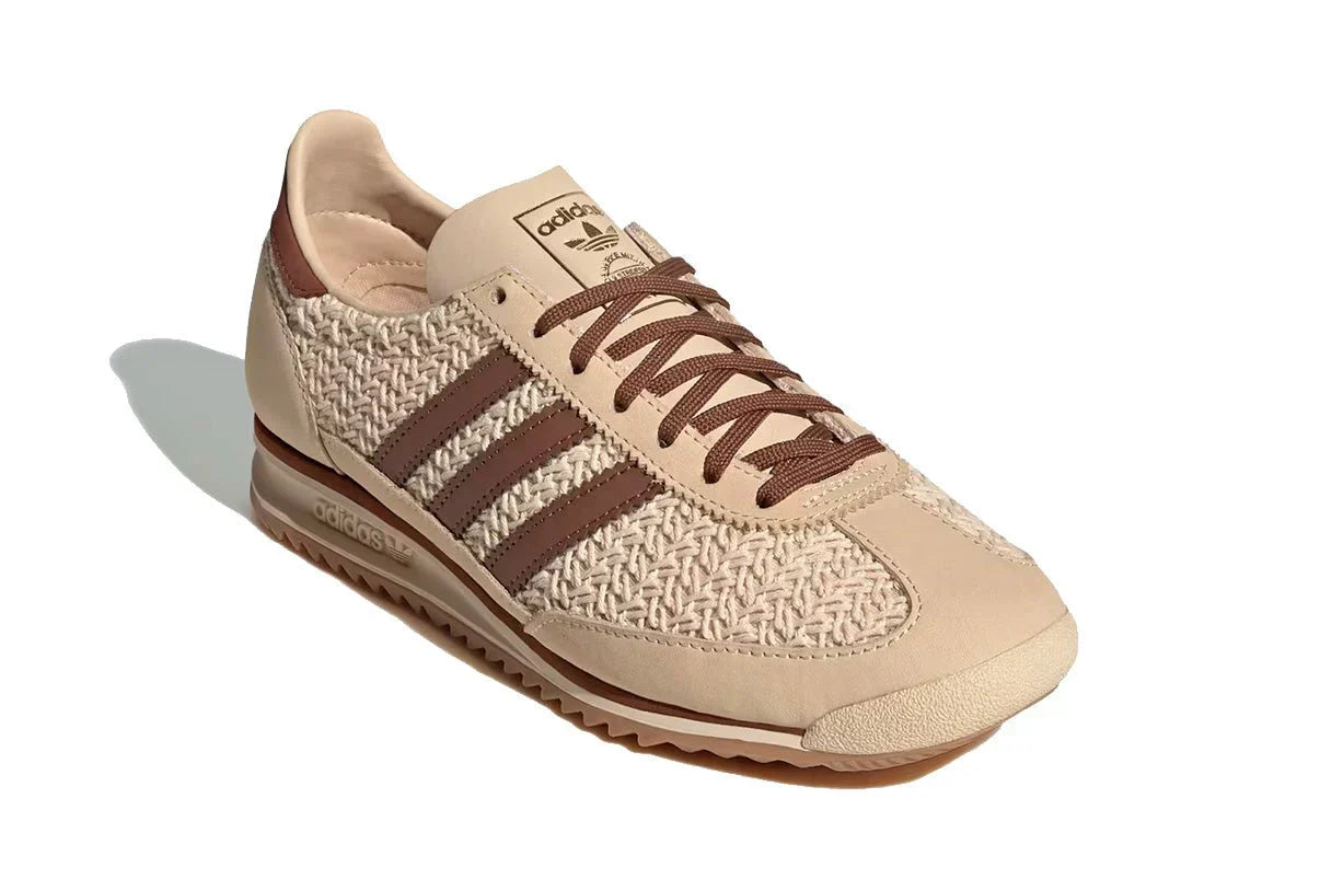 Tênis Adidas SL 72 OG Sand Strata Preloved Brown Cream White Bege detalhe lateral