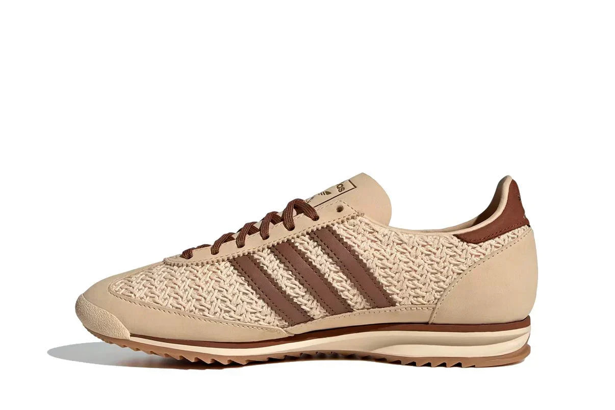 Tênis Adidas SL 72 OG Sand Strata Preloved Brown Cream White Bege detalhe do acabamento
