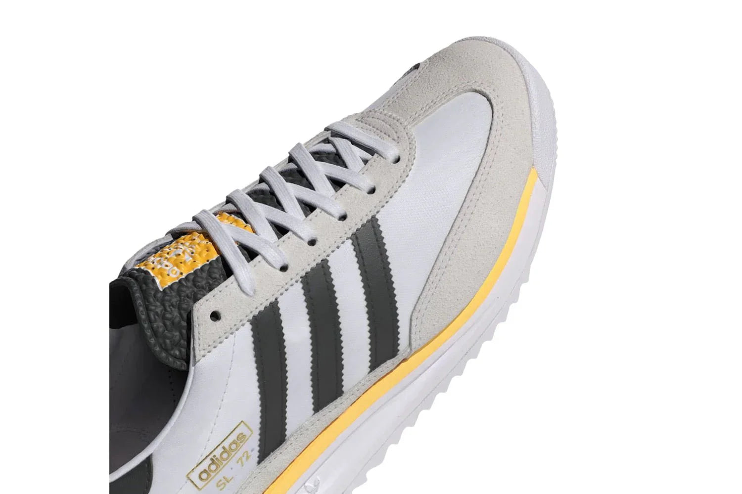 Tênis Adidas SL 72 RS Cloud White Core Black Spark Branco detalhe do material