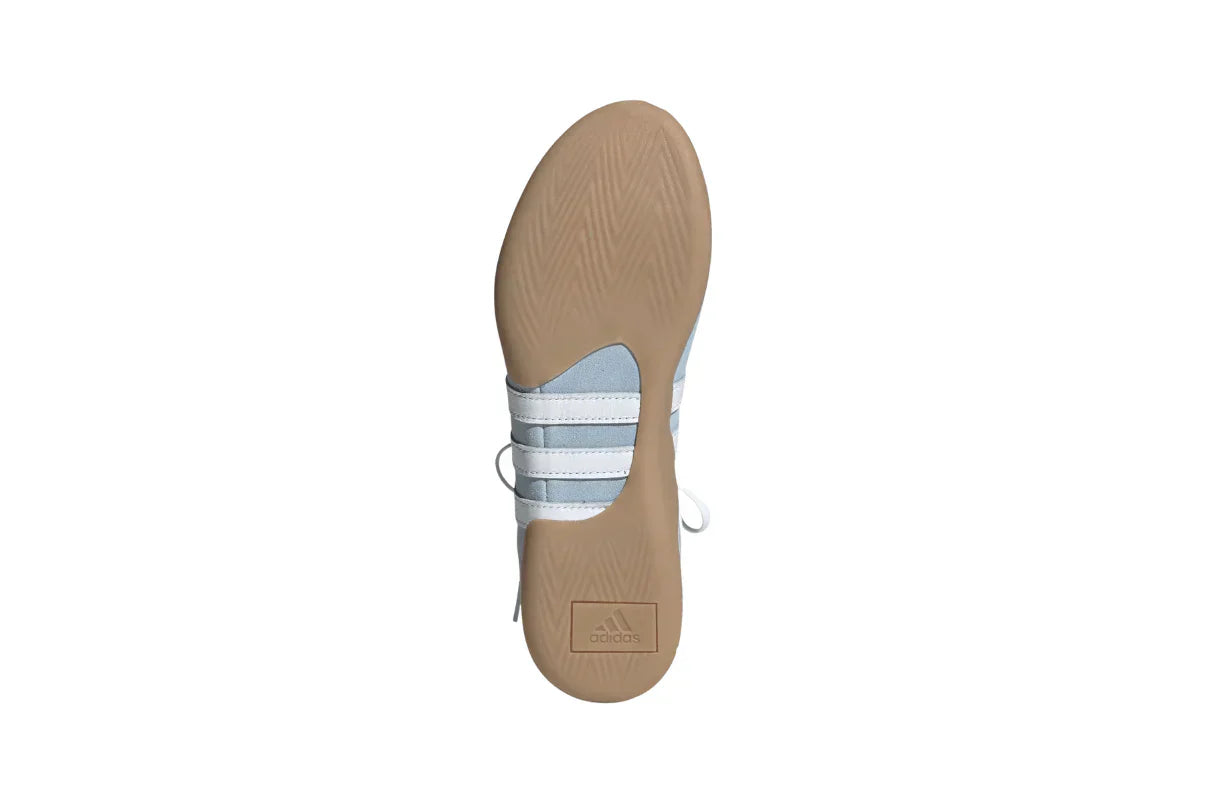 Tênis Adidas Taekwondo Mei Ballet Clear Sky Gum Azul detalhe do material
