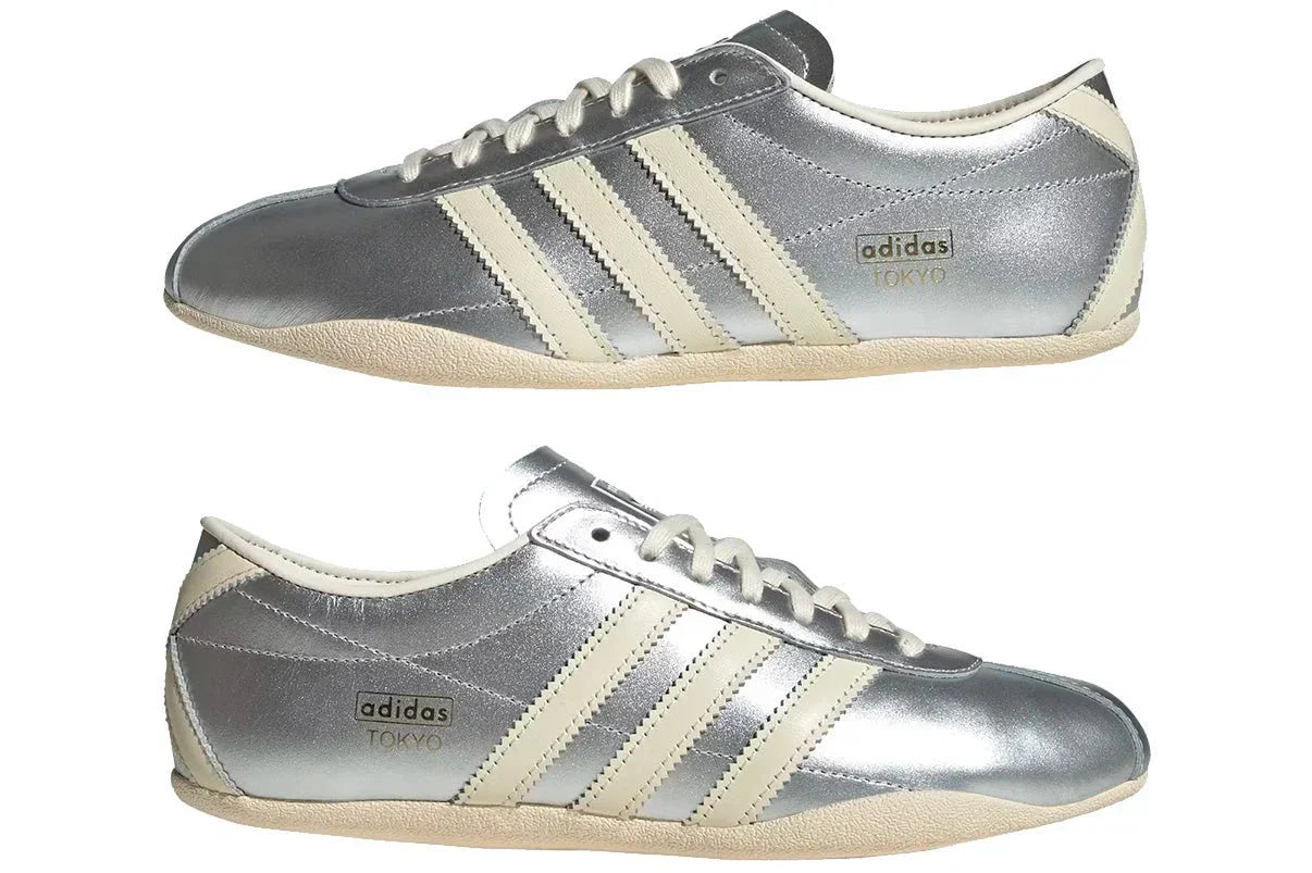 Tênis Adidas Tokyo Silver Metallic Prata detalhe lateral