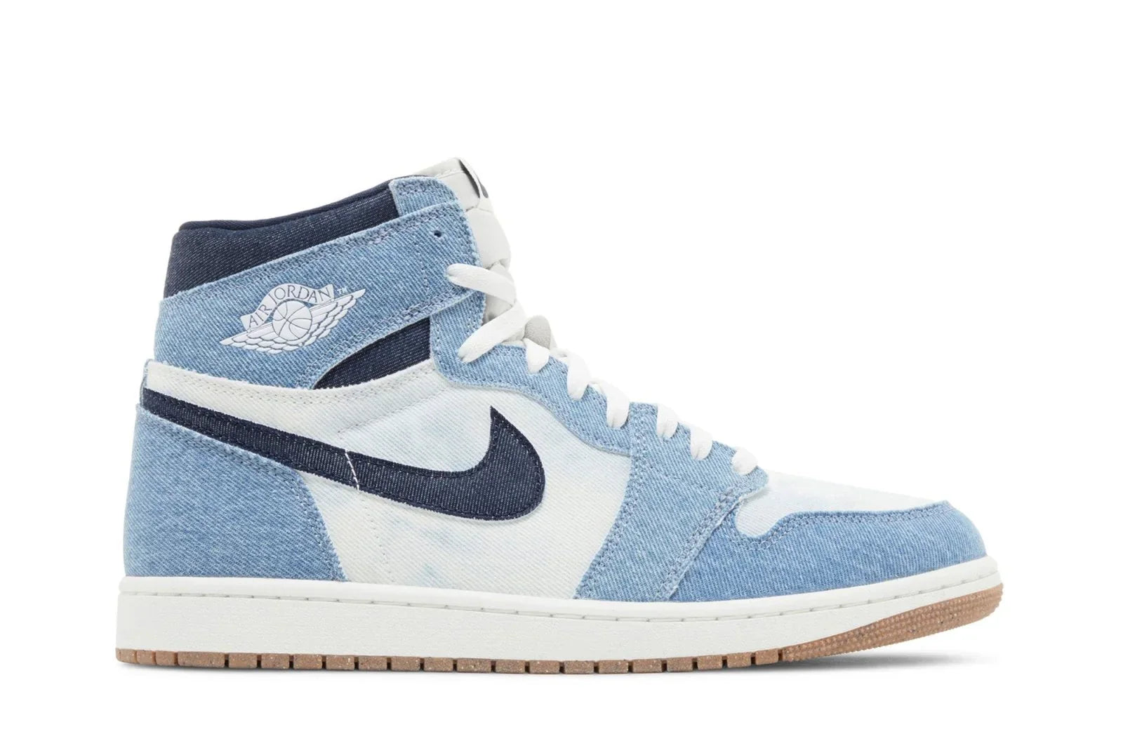 Tênis Air Jordan 1 High Og Denim Azul vista lateral
