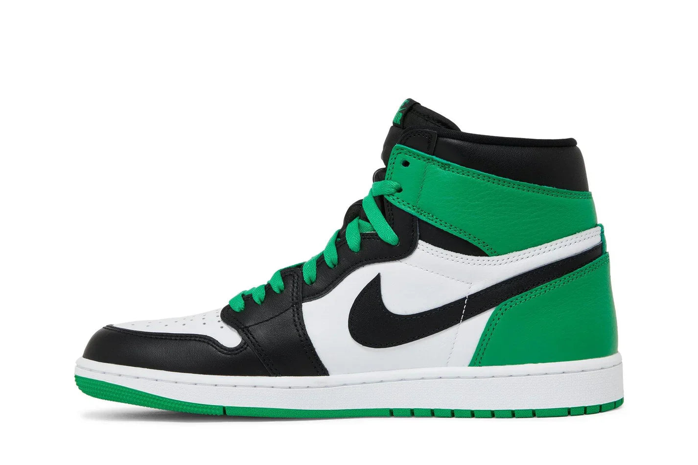 Tênis Air Jordan 1 High OG Lucky Green Verde detalhe do solado