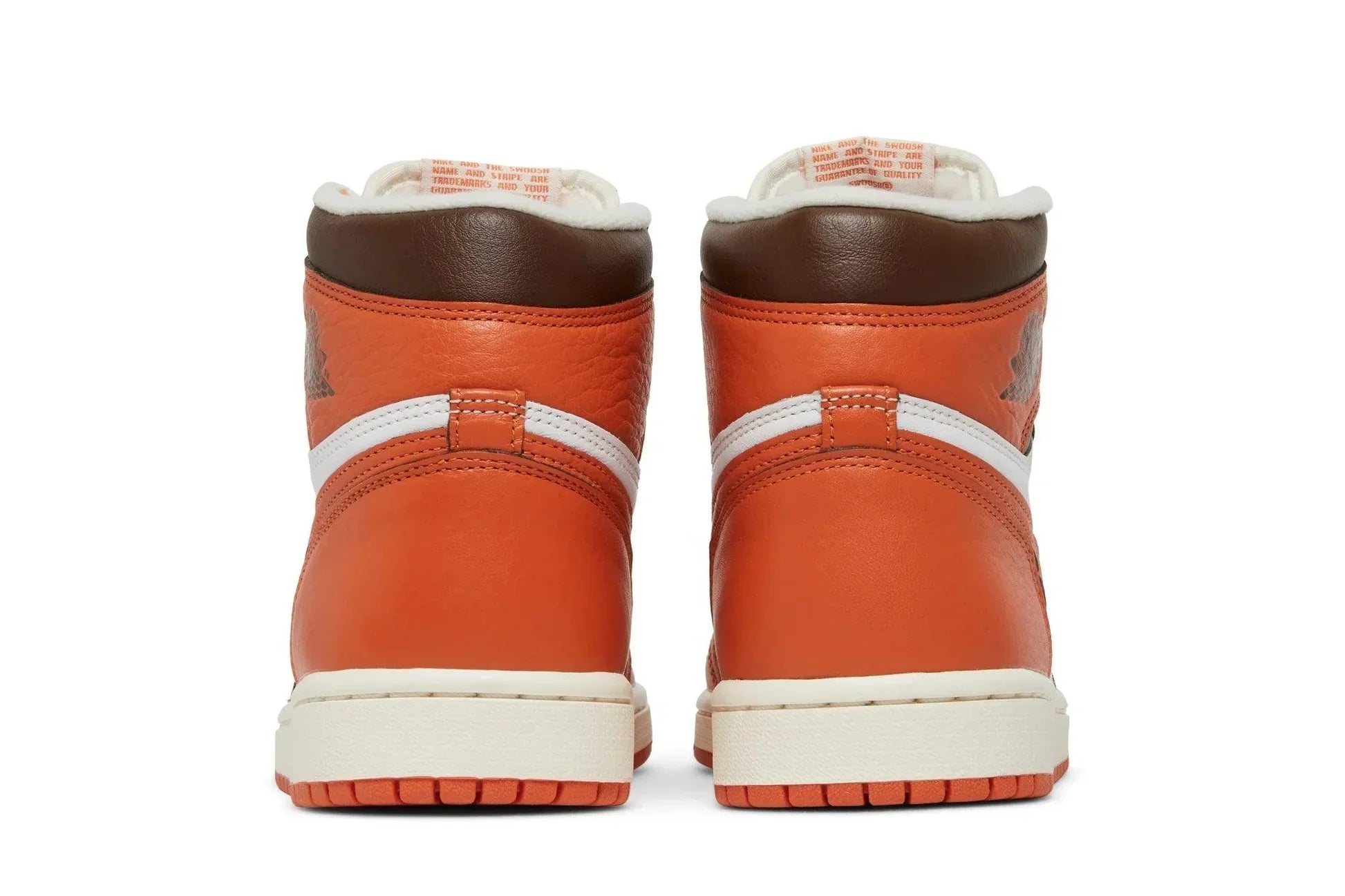 Tênis Air Jordan 1 High OG Starfish Laranja detalhe do material