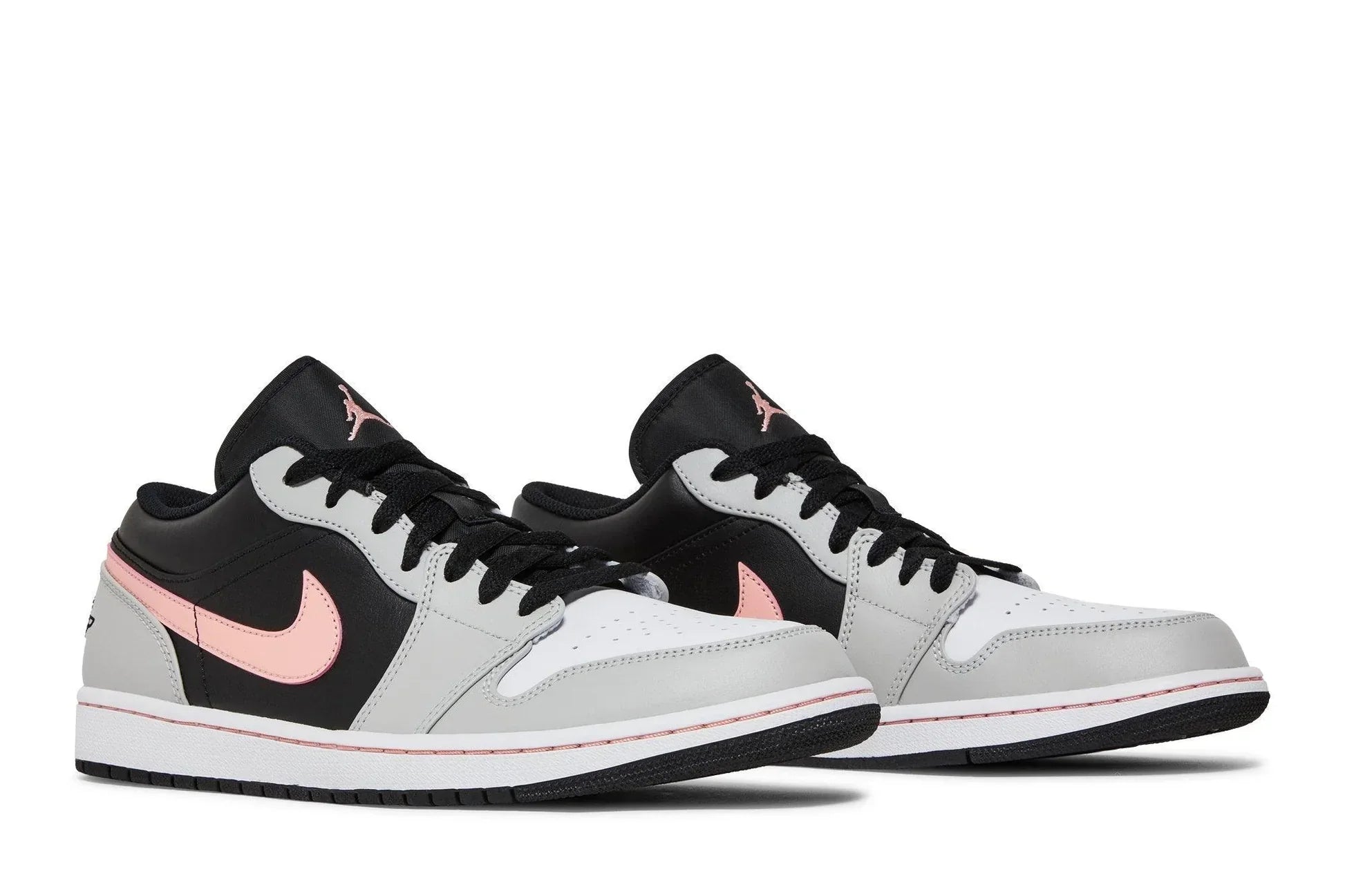 Tênis Air Jordan 1 Low Black Grey Pink Cinza detalhe lateral