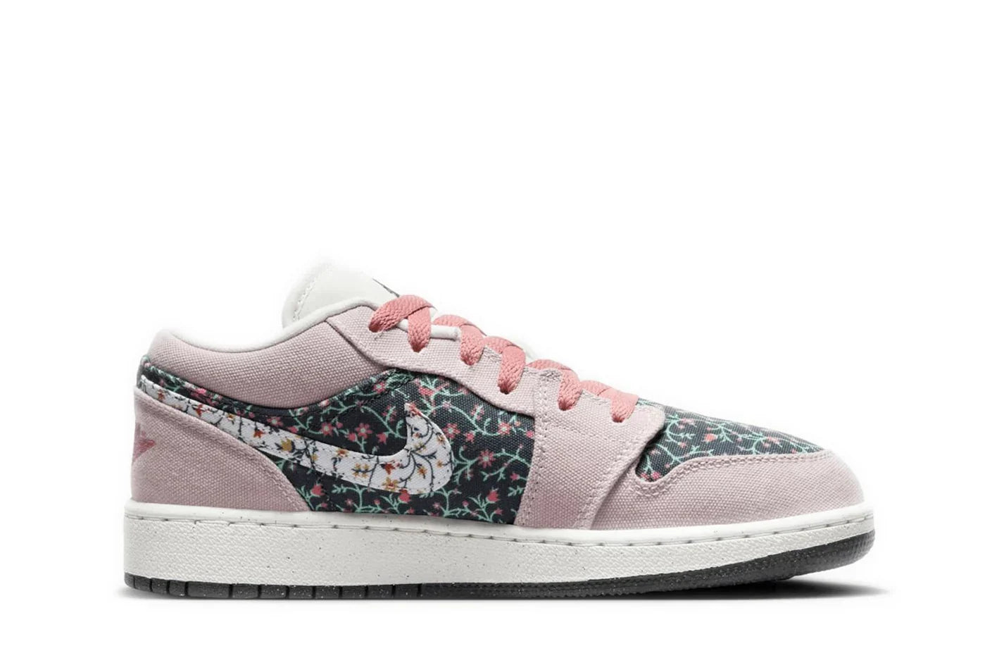 Tênis Air Jordan 1 Low Floral Canvas Rosa vista superior