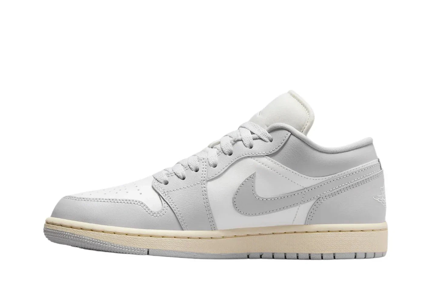Tênis Air Jordan 1 Low Neutral Grey Coconut Milk Cinza detalhe do solado