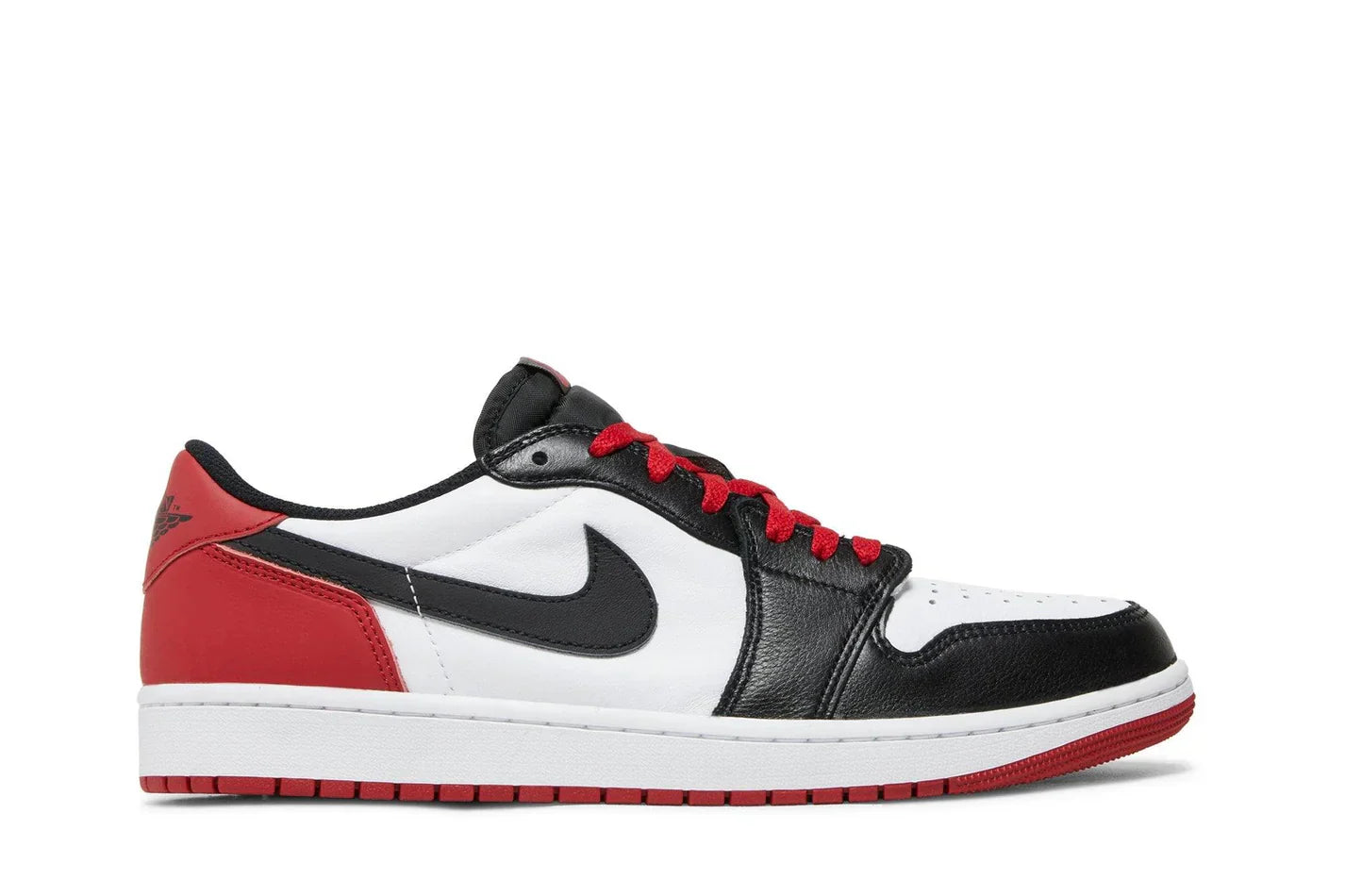 Tênis Air Jordan 1 Low OG Black Toe (2023) Vermelho vista superior