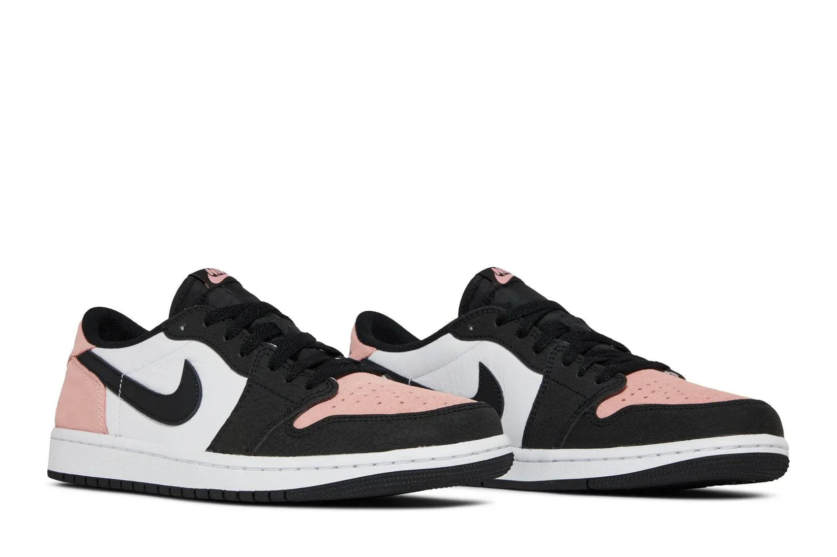 Tênis Air Jordan 1 Low OG Bleached Coral Rosa detalhe do material