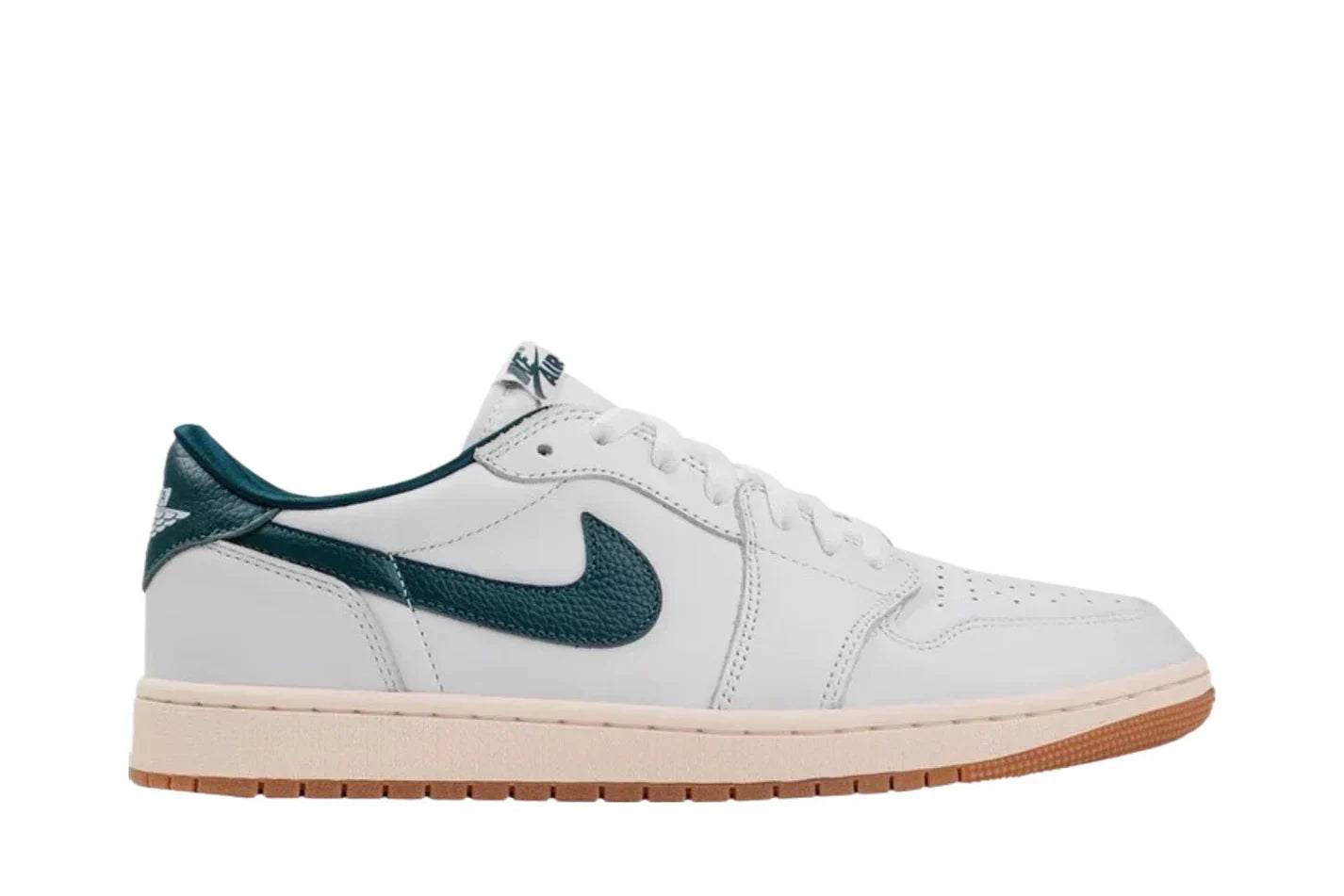 Tênis Air Jordan 1 Low OG Oxidized White Green Branco vista lateral