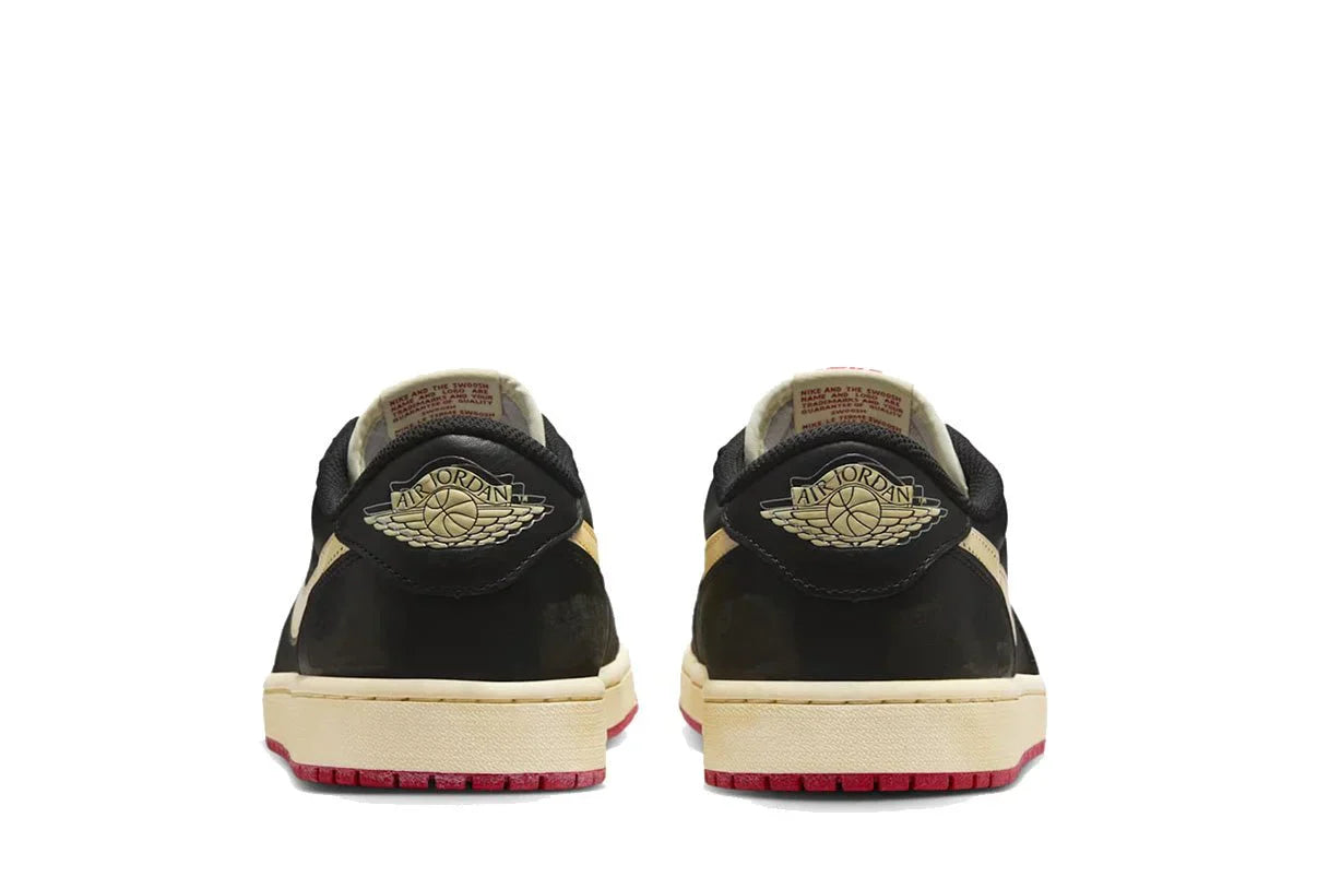 Tênis Air Jordan 1 Low OG x Nigel Sylvester Better With Time Preto detalhe do solado