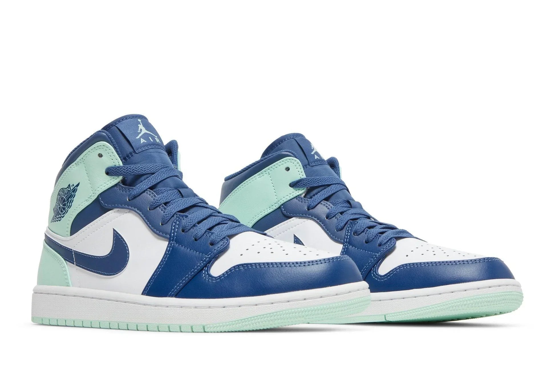 Tênis Air Jordan 1 Mid Aqua Blue Tint Verde vista superior