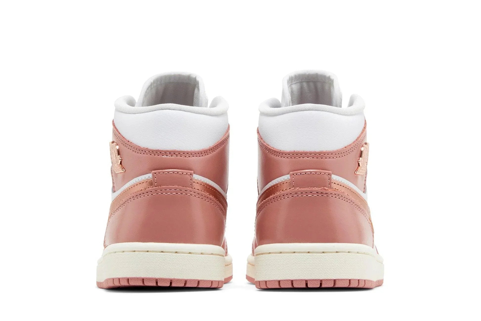 Tênis Air Jordan 1 Mid SE Red Stardust White Rosa detalhe do solado