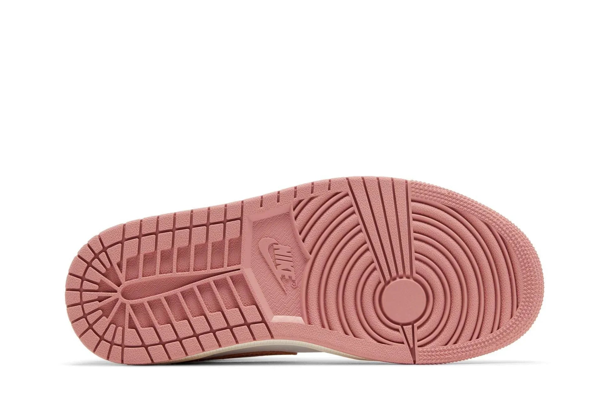 Tênis Air Jordan 1 Mid SE Red Stardust White Rosa detalhe do material