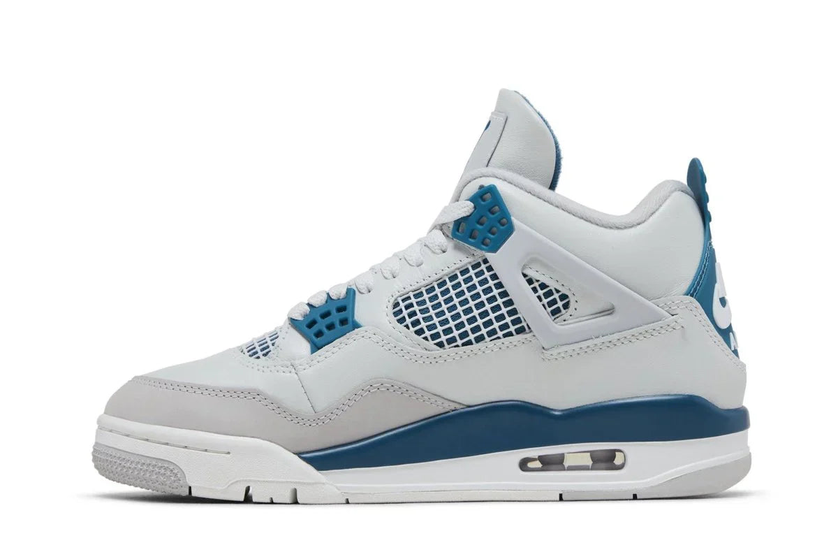 Tênis Air Jordan 4 Retro Military Blue Branco vista traseira