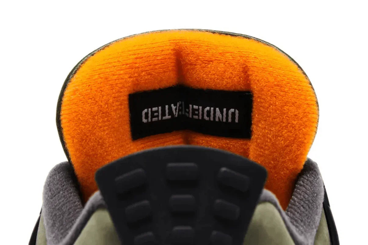 Tênis Air Jordan 4 Retro OG SP Undefeated (2025) Verde detalhe do acabamento